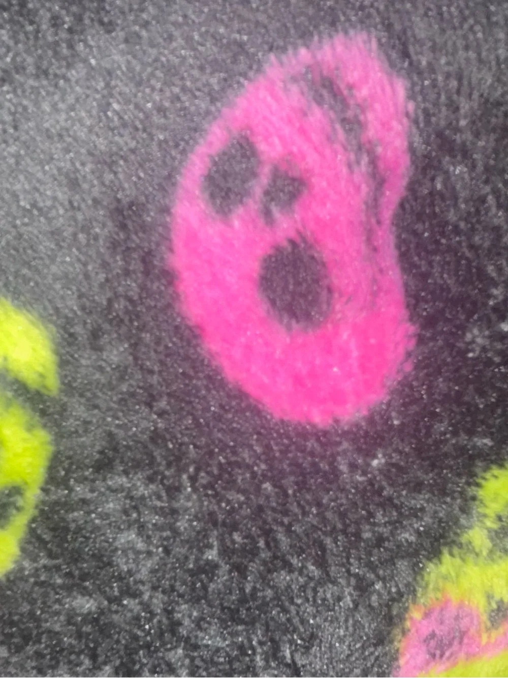 Hyde & EEK! Black Neon Skull Printed Plush Throw Halloween Blanket (50x60 in.)